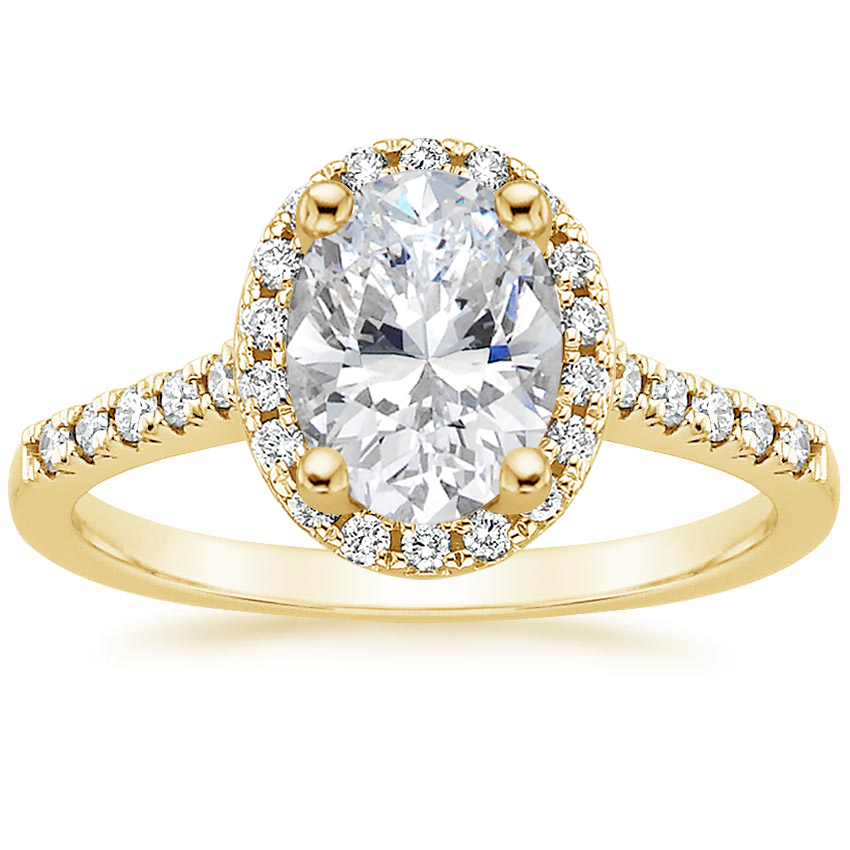 18K Yellow Gold Odessa Halo Diamond Ring (1/5 ct. tw.), large top view