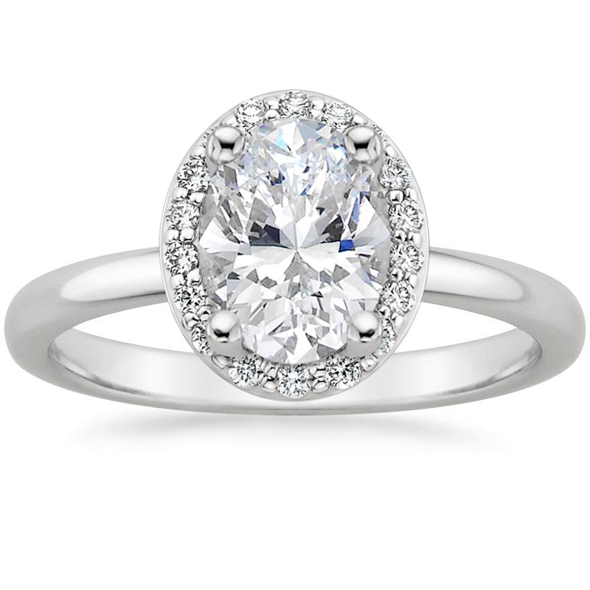 18K White Gold Fancy Halo Diamond Ring (1/6 ct. tw.), large top view