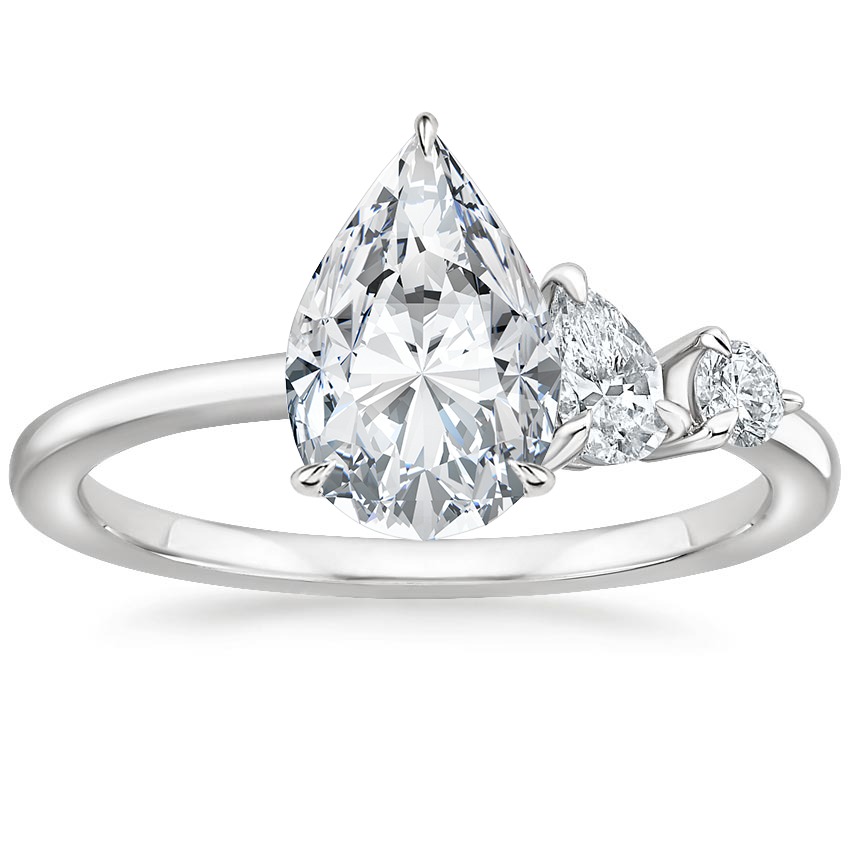 18K White Gold Côte Asymmetrical Diamond Ring (1/4 ct. tw.), large top view