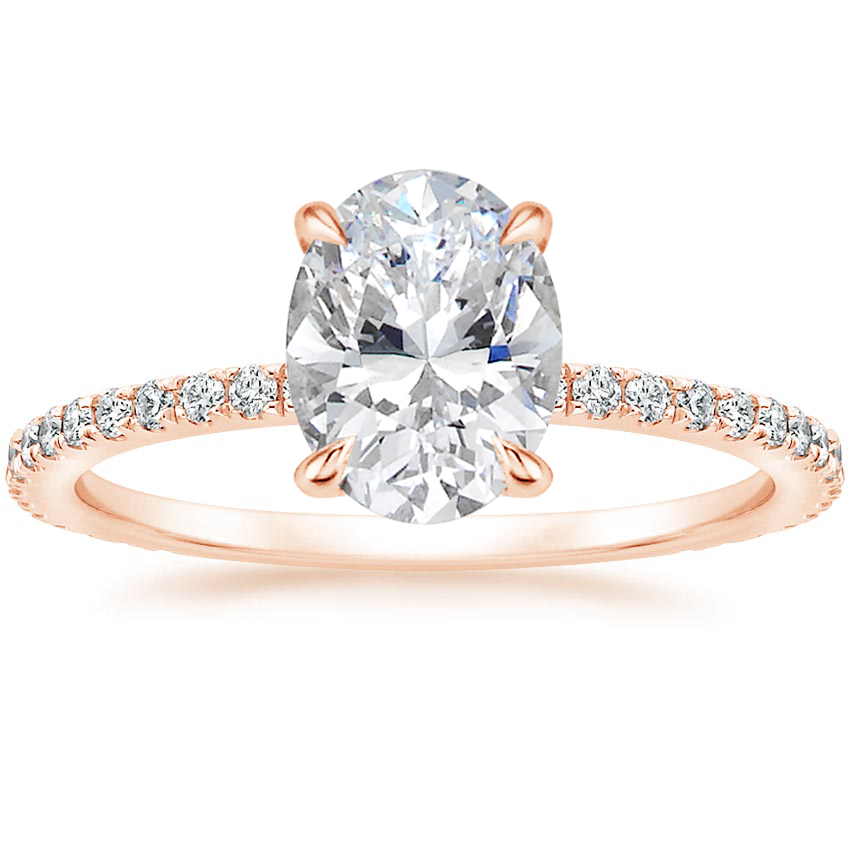 14K Rose Gold Demi Three-Quarter Coverage Diamond Ring (1/3 ct. tw.), large top view