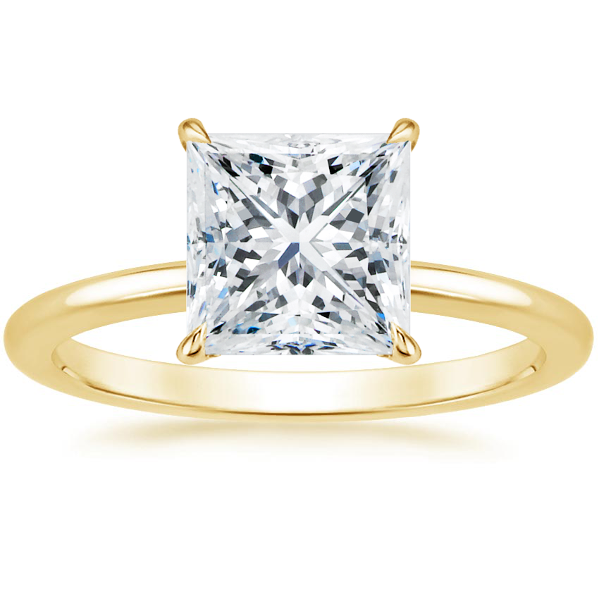 18K Yellow Gold Audrey Perfect Fit 1.4mm Solitaire Ring, large top view