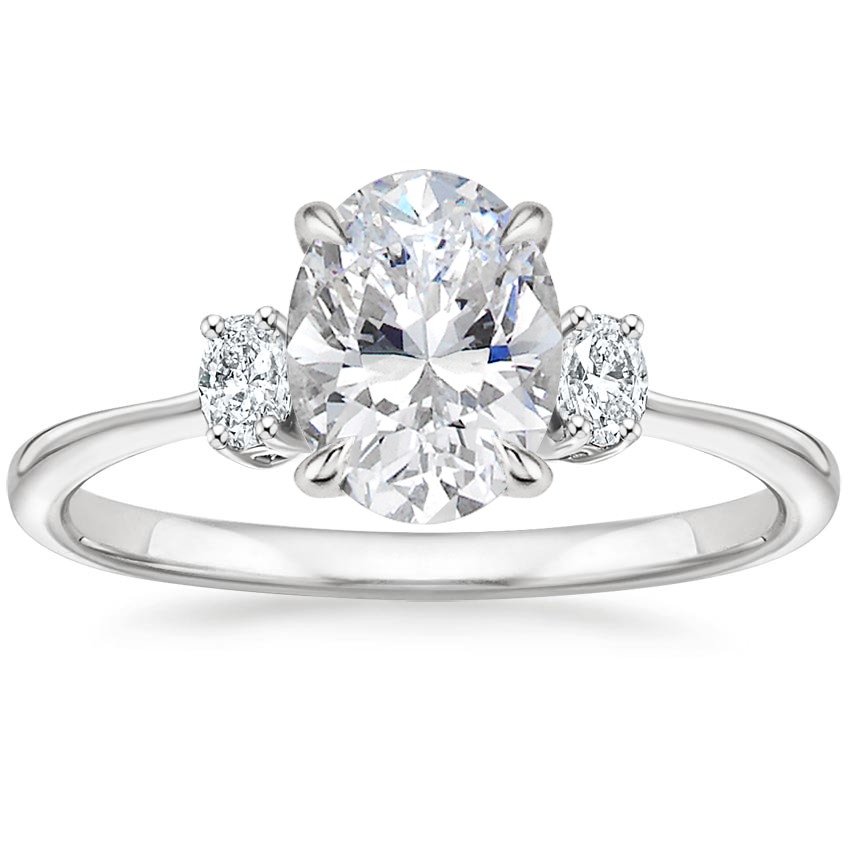 Platinum Sonata Three Stone Diamond Ring, large top view