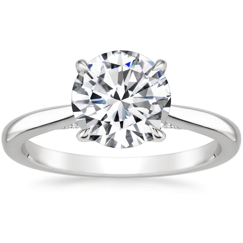 18K White Gold Dawn 1.5mm Diamond Ring, large top view
