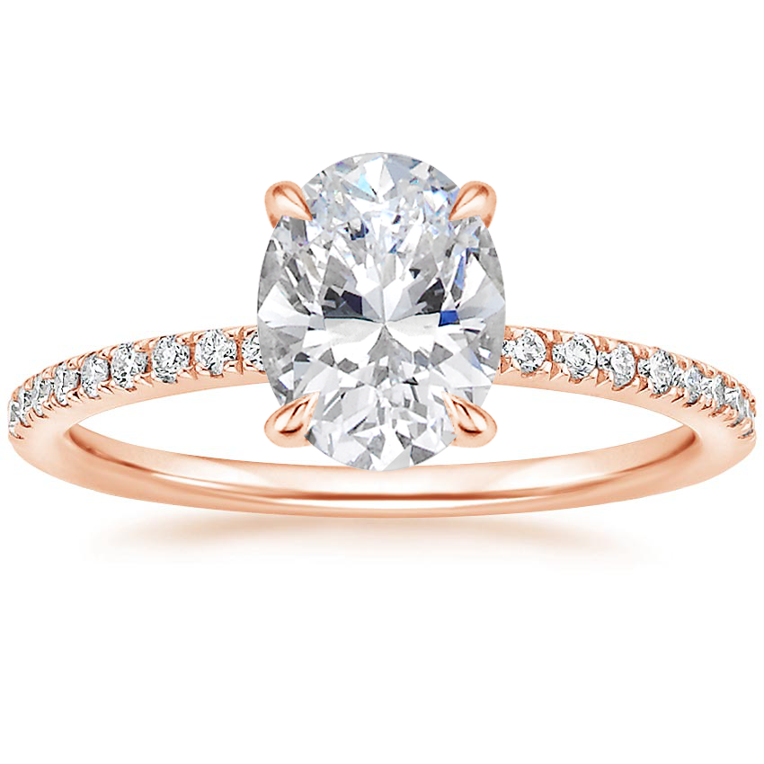 14K Rose Gold Perfect Fit Half Coverage Hidden Halo Diamond Ring (1/5 ct. tw.), large top view