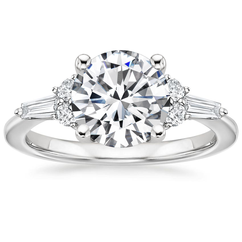 Platinum Yvonne Diamond Ring, large top view