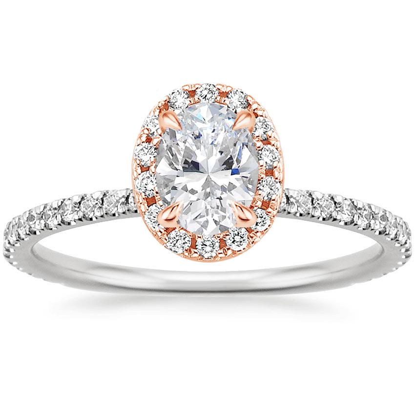 Mixed Metal Halo Diamond Ring Waverly Brilliant Earth