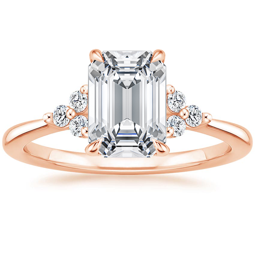 14K Rose Gold Melody Diamond Ring, large top view