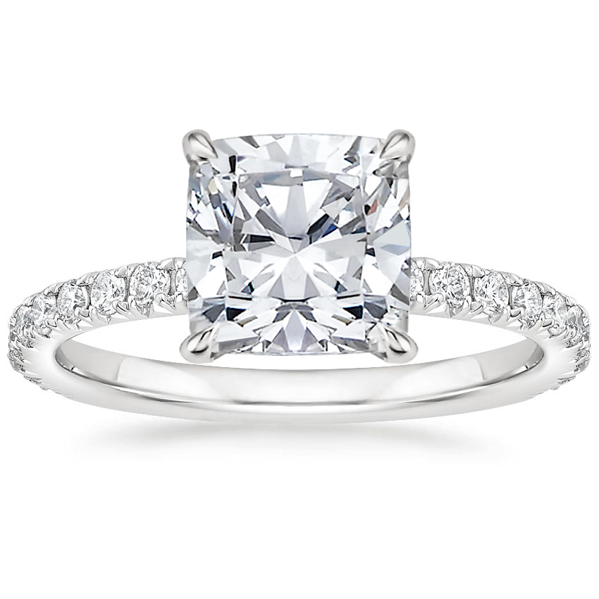 18K White Gold Amelie Three-Quarter Coverage Diamond Ring, large top view