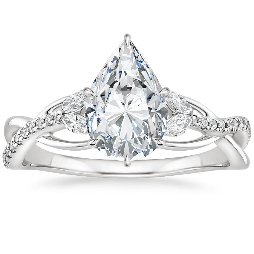 18K White Gold Garland Diamond Ring, large top view