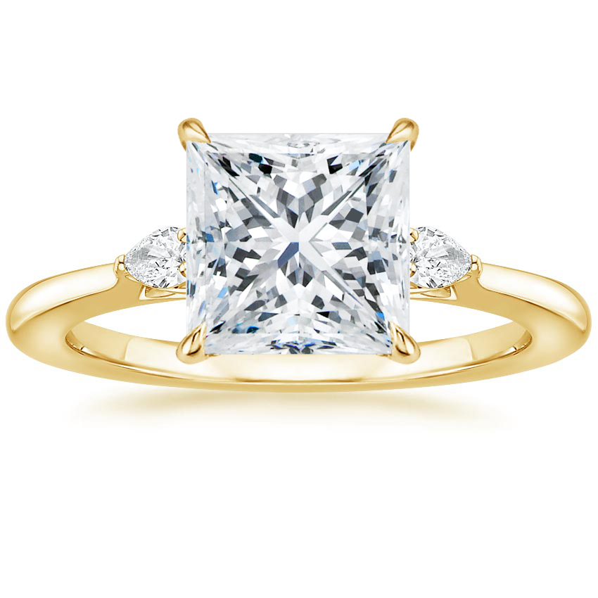 18K Yellow Gold Aria Perfect Fit Three Stone Diamond Ring, large top view