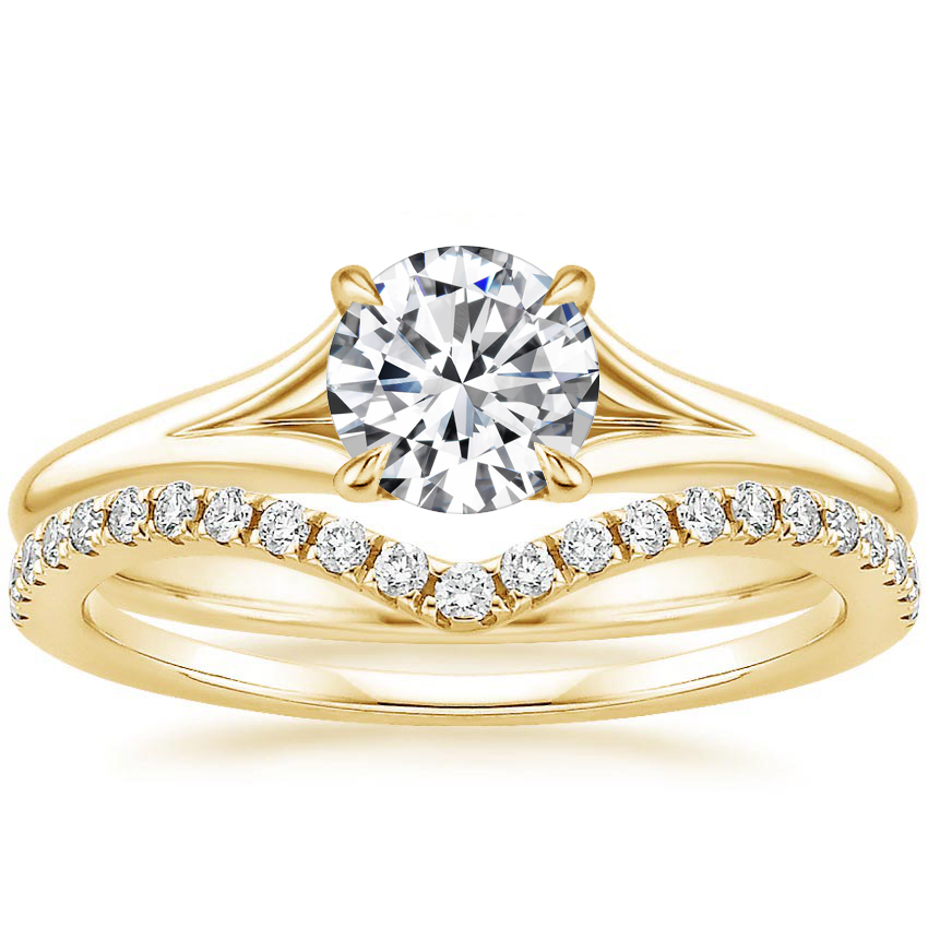 Reverie Ring with Flair Diamond Ring (1/6 in 18K Yellow