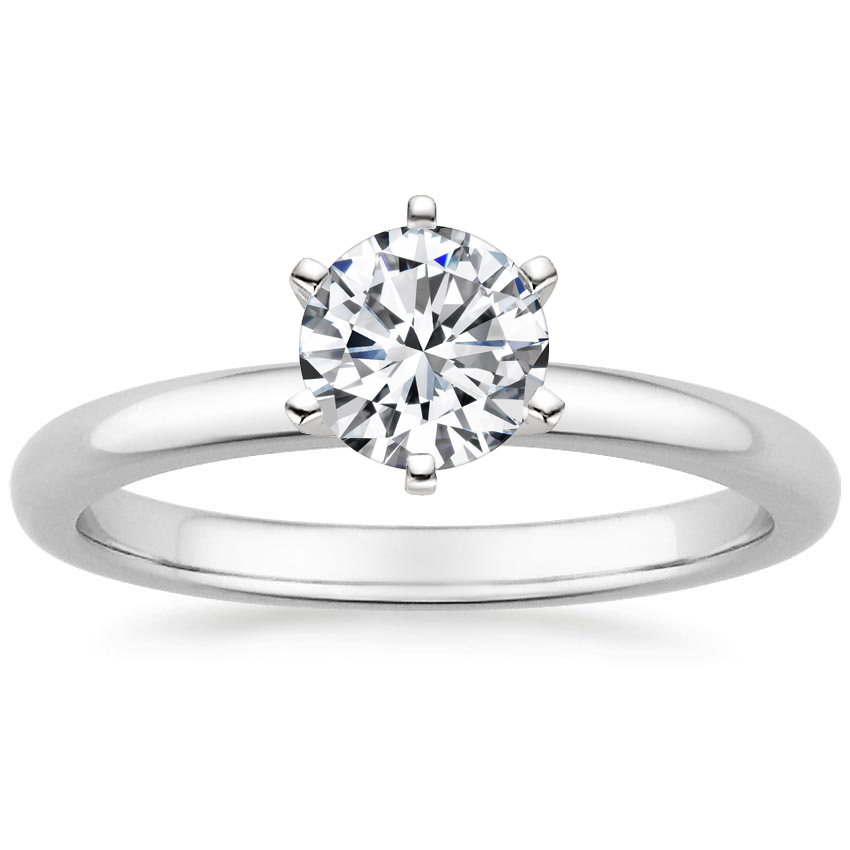 Setting 14K White Goldw Pear 6-Prong V-End w/Peg .75ct Setting 14K White Goldw Pear 6-Prong V-End w/Peg .75ct