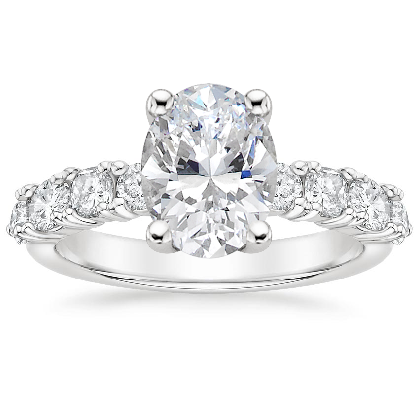 18K White Gold Montage Diamond Ring, large top view