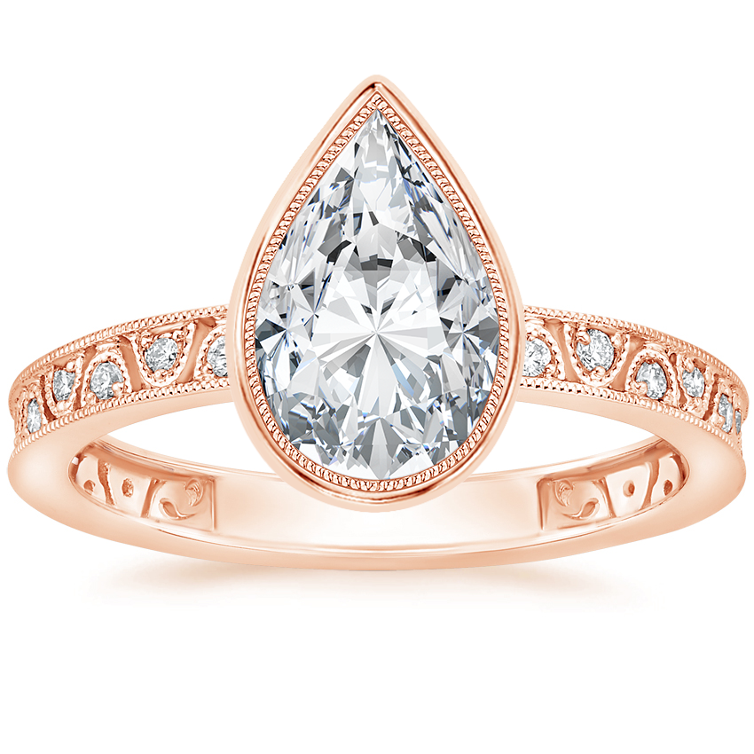 14K Rose Gold Sinclair Art Deco Diamond Ring (1/6 ct. tw.), large top view