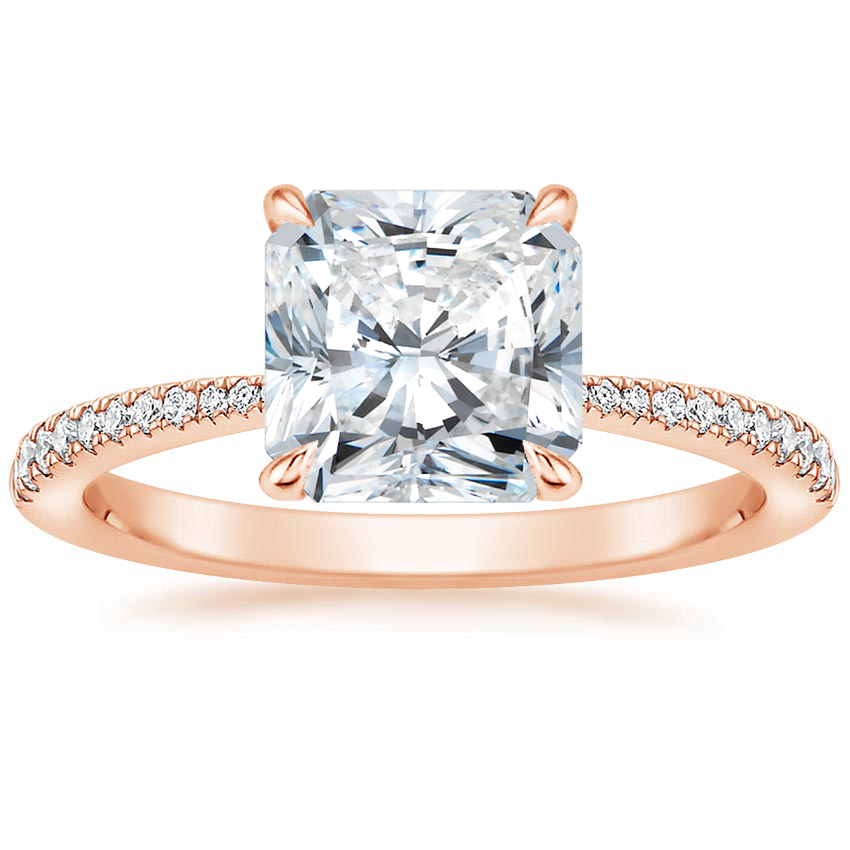 14K Rose Gold Elena Diamond Ring, large top view