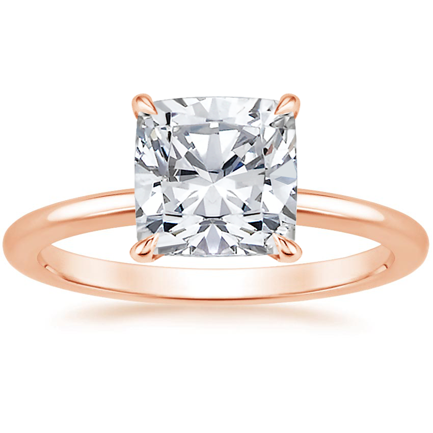 14K Rose Gold Audrey Perfect Fit 1.4mm Solitaire Ring, large top view