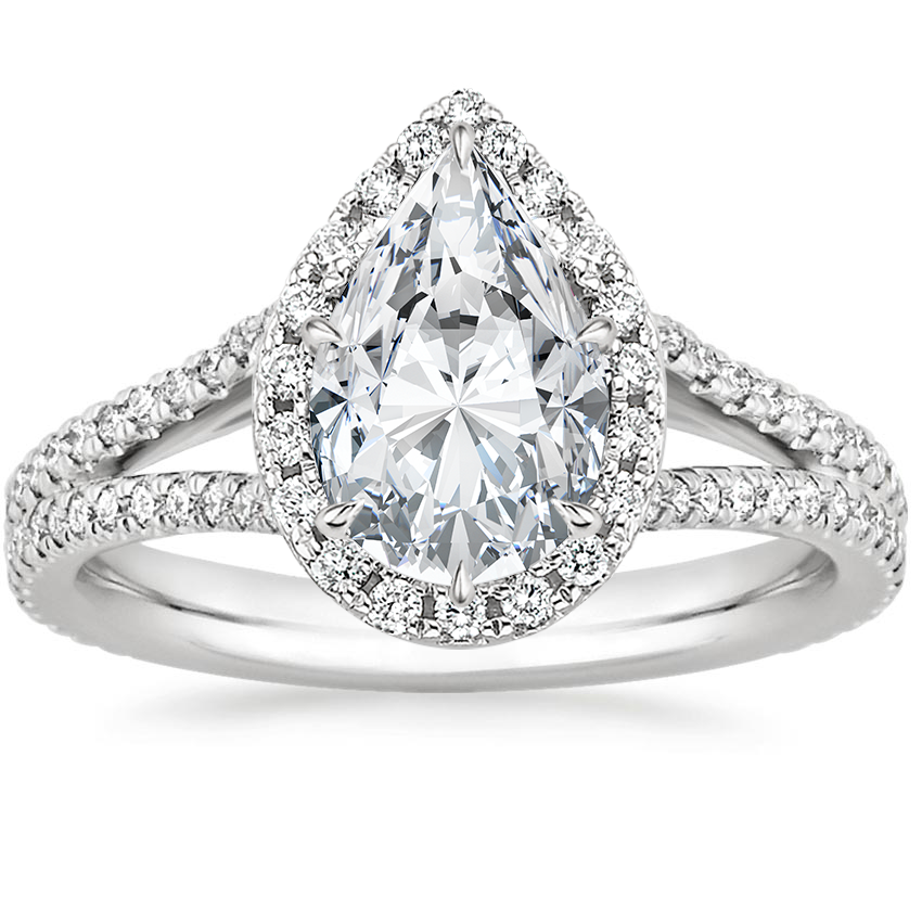 18K White Gold Fortuna Halo Diamond Ring (1/2 ct. tw.), large top view