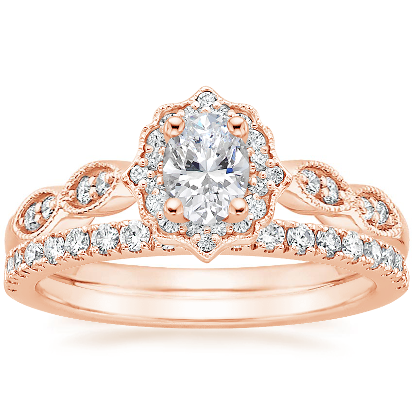 Rose gold cadenza halo diamond ring new arrivals