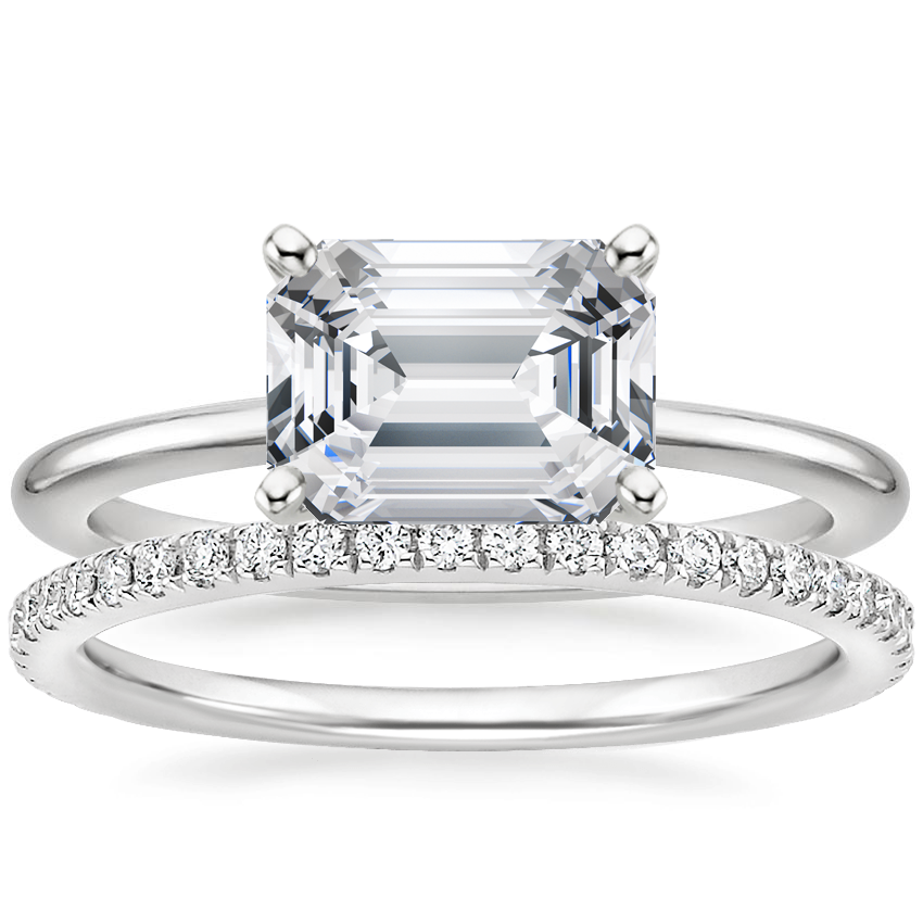 Horizontal Petite Comfort Fit Ring with Luxe Ballad Diamond Ring