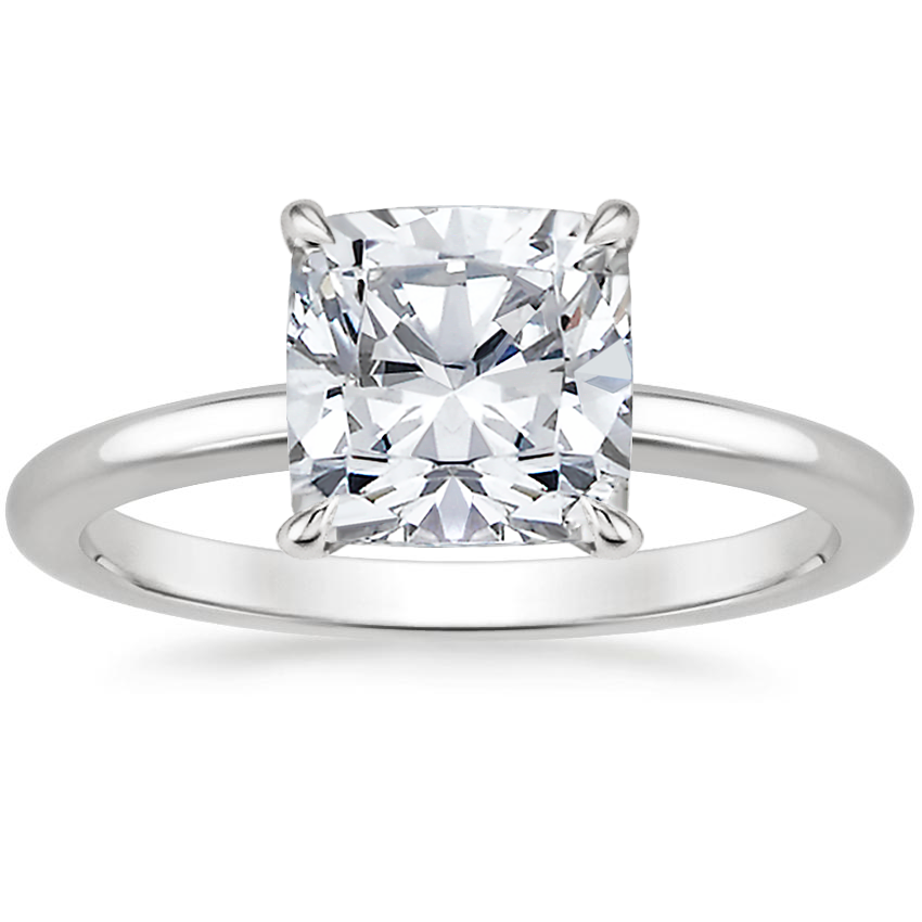 Platinum Elodie 1.8mm Solitaire Ring, large top view