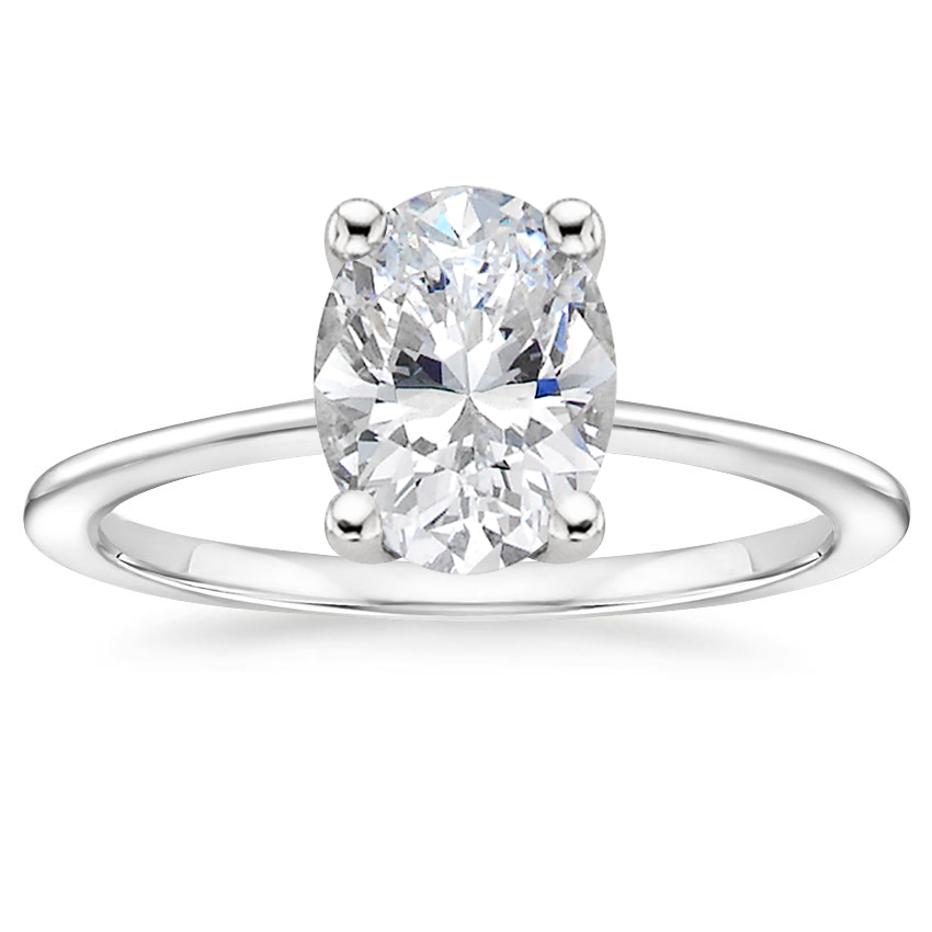 18K White Gold Aimee Solitaire Ring, large top view