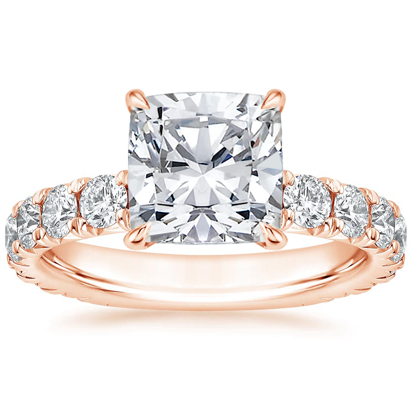 14K Rose Gold Ellora Three-Quarter Coverage Diamond Ring, large top view