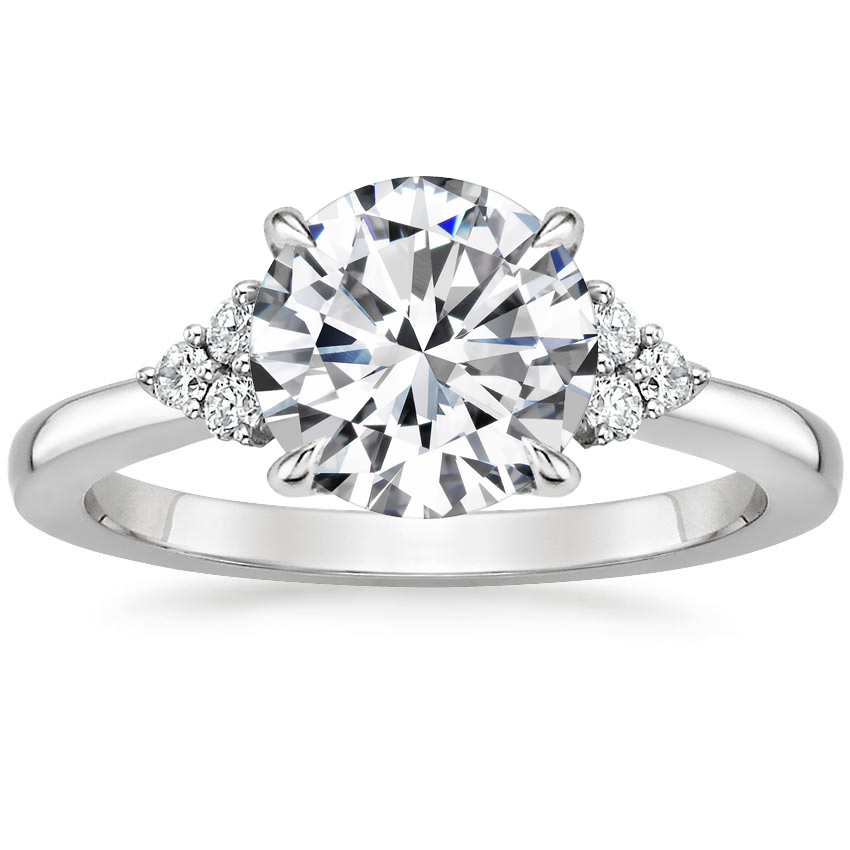 18K White Gold Melody Diamond Ring, large top view