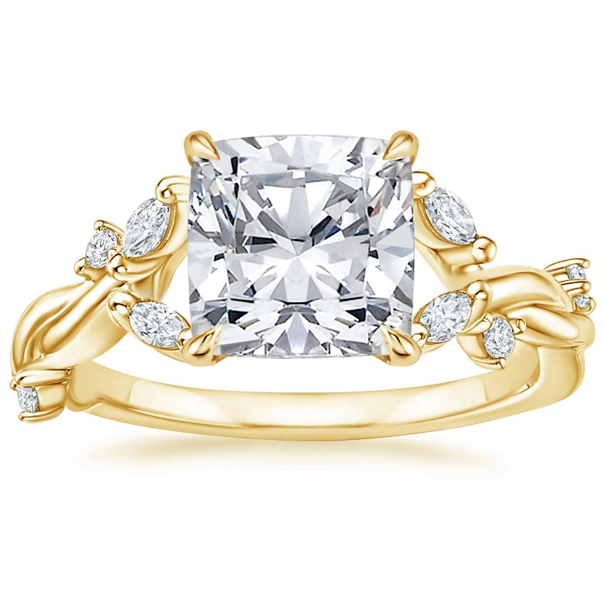 18K Yellow Gold Azalea Twist Diamond Ring, large top view