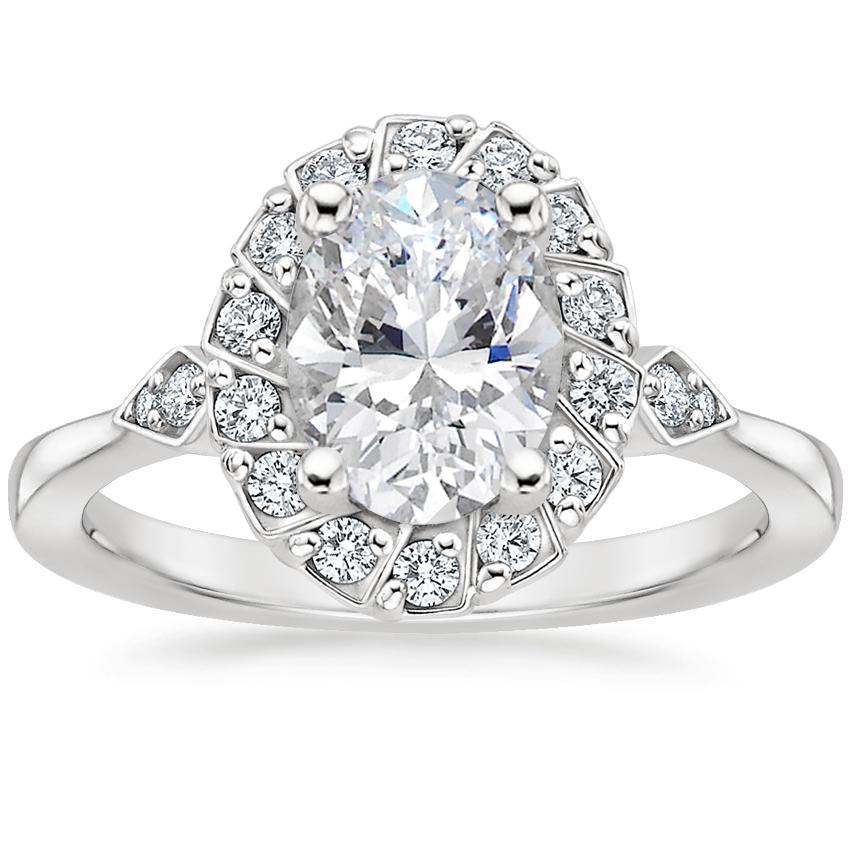 Platinum Geo Halo Diamond Ring, large top view