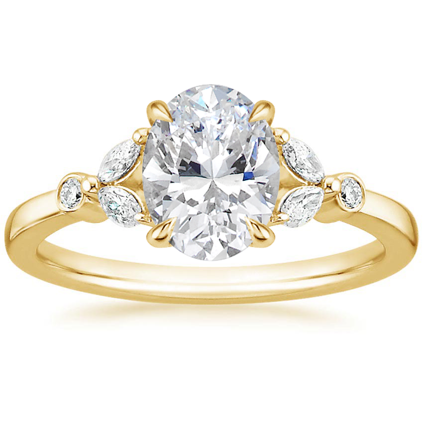 18K Yellow Gold Verbena Diamond Ring, large top view