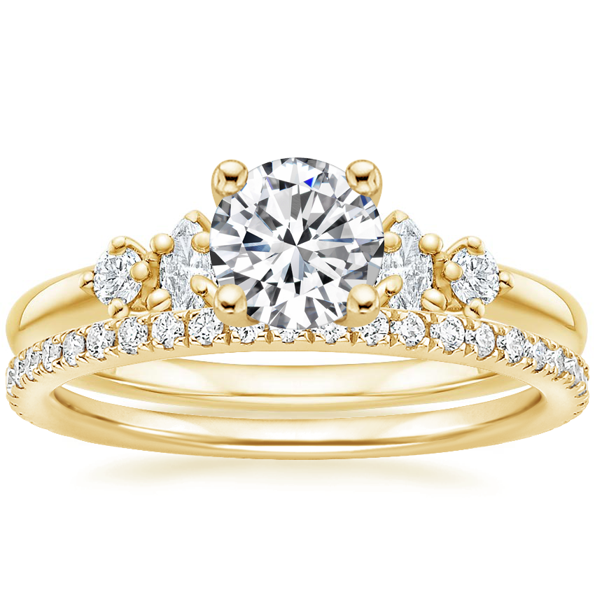 18K Yellow Gold Miroir Diamond Ring