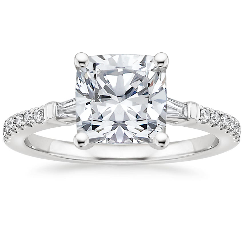 18K White Gold Luxe Tapered Baguette Three Stone Diamond Ring (1/4 ct. tw.), large top view