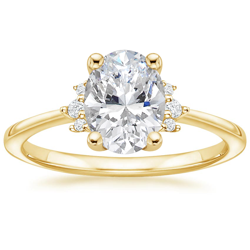 18K Yellow Gold Colleen Hidden Halo Diamond Ring, large top view