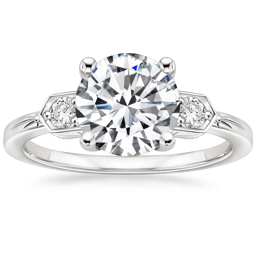 Platinum Jaqueline Art Deco Diamond Ring, large top view