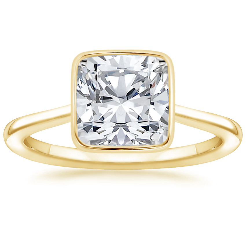 18K Yellow Gold Petite Luna 1.5mm Bezel Ring, large top view