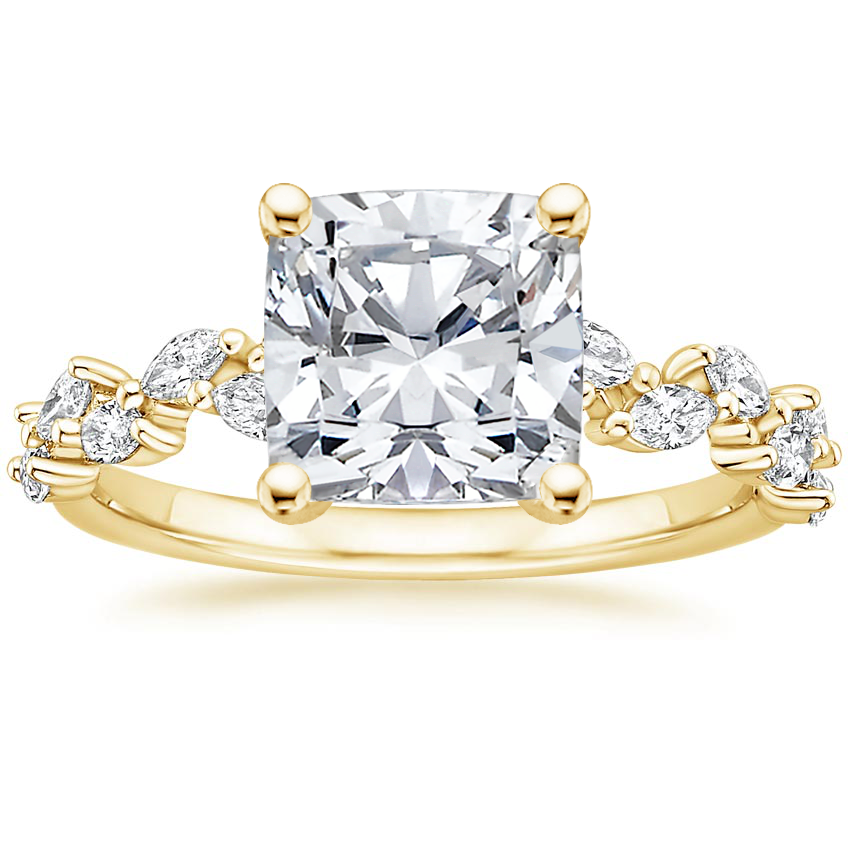 18K Yellow Gold Hyacinth Diamond Ring, large top view