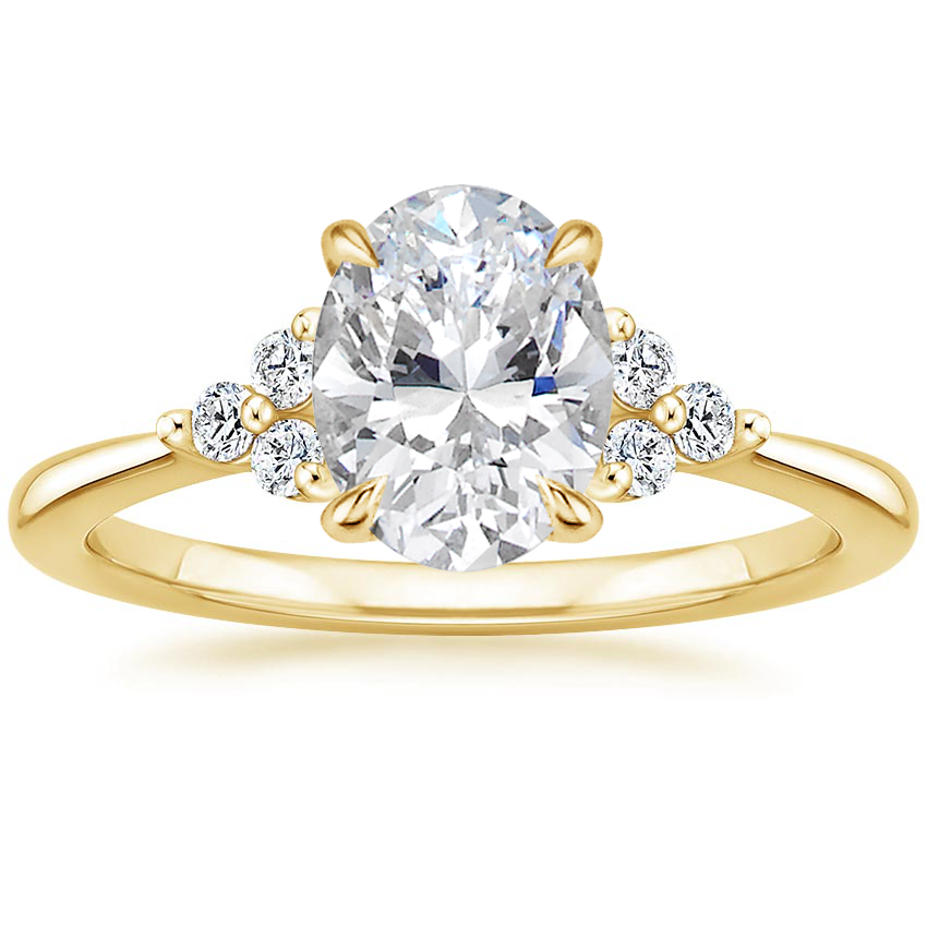 18K Yellow Gold Melody Diamond Ring, large top view