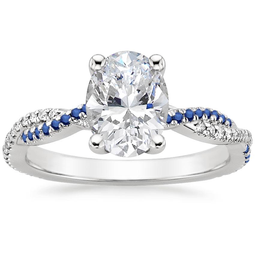 18K White Gold Petite Luxe Twisted Vine Sapphire and Diamond Ring (1/8 ct. tw.), large top view