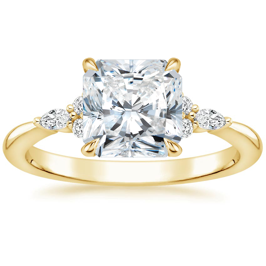 18K Yellow Gold Nadia Diamond Ring, large top view