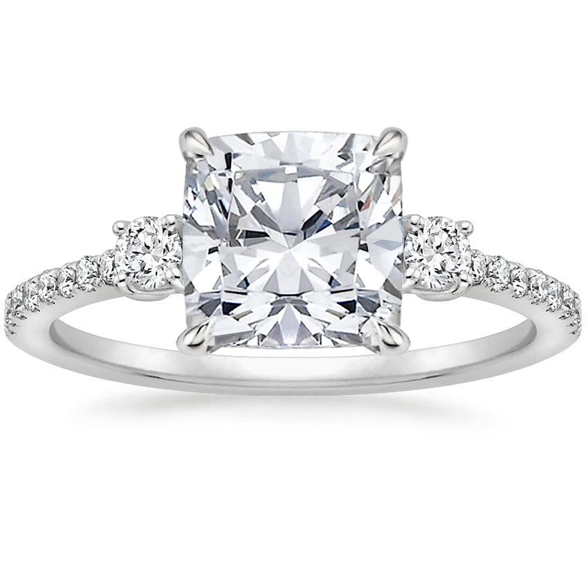 Platinum Lyra Three Stone Diamond Ring (1/4 ct. tw.), large top view
