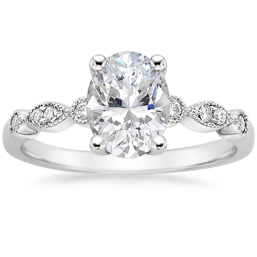 Platinum Tiara Milgrain Diamond Ring (1/10 ct. tw.), large top view