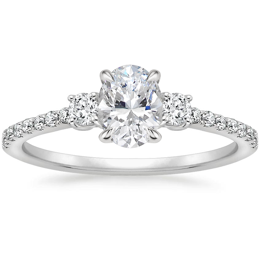 three stone accented engagement ring lyra brilliant earth