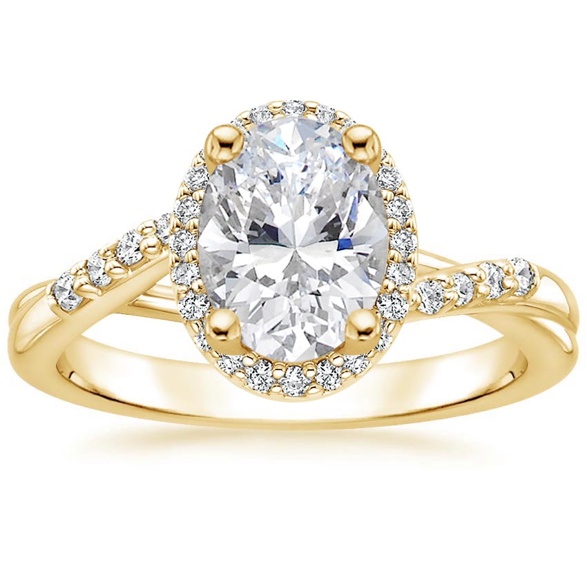 18K Yellow Gold Chamise Halo Diamond Ring (1/5 ct. tw.), large top view