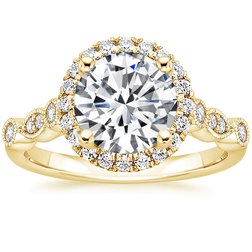 18K Yellow Gold Tiara Halo Diamond Ring (1/4 ct. tw.), large top view