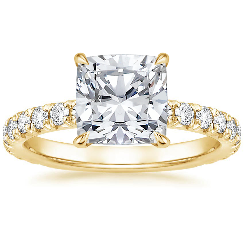 18K Yellow Gold Olympia Three-Quarter Coverage Diamond Ring, large top view