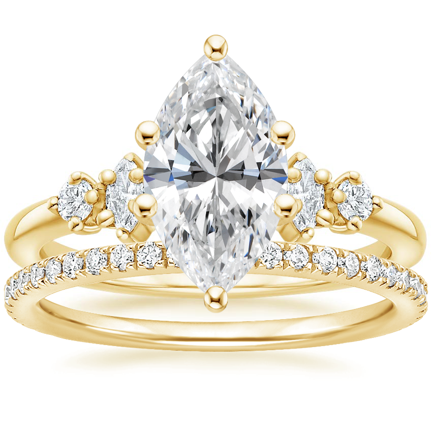Miroir Diamond Ring with Luxe Ballad Diamond Ring (1/4 in