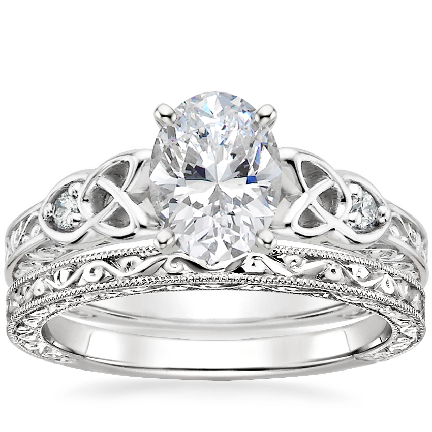 18K White Gold Aberdeen Diamond Ring with Hudson Ring Brilliant