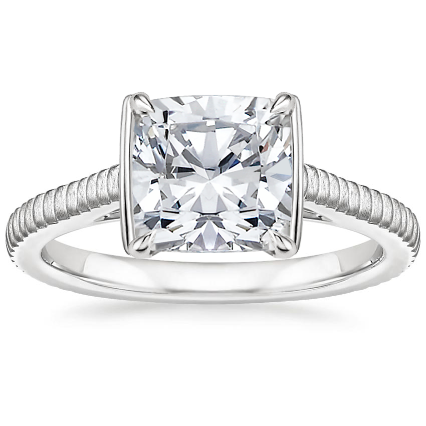 18K White Gold Jade Trau Satin Esthética Solitaire Ring, large top view