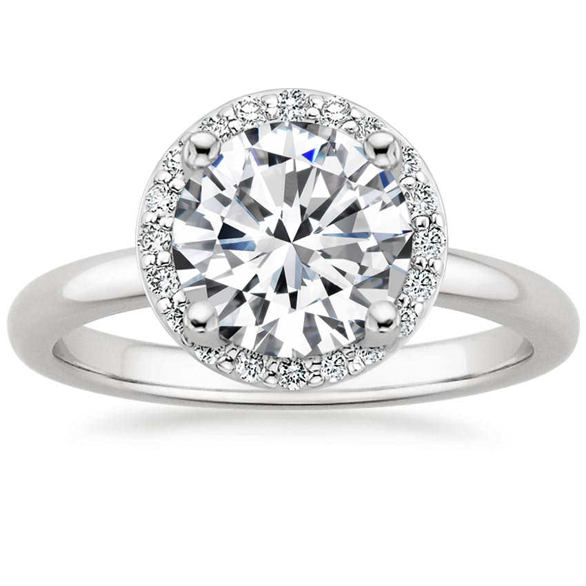 18K White Gold Halo Diamond Ring (1/6 ct. tw.), large top view