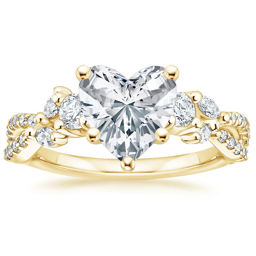 18K Yellow Gold Luxe Willow Three Stone Diamond Ring (1/2 ct. tw.), large top view